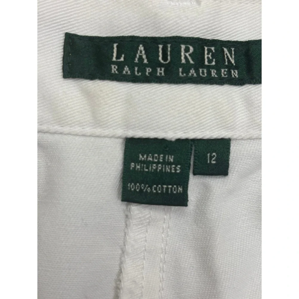 Lauren Ralph Lauren Womens White Cotton Chino Shorts Size 12 Mid Rise Preppy‎ 7